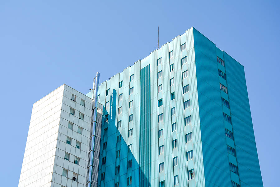 A high-rise building illustrating the Swedish word hus. In Swedish, hus can mean much more than English house.